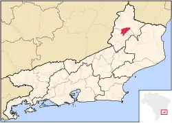 Localização de São José de Ubá no Rio de Janeiro