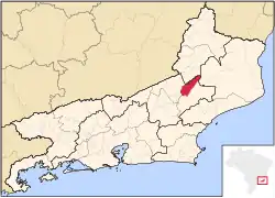 Localização de São Sebastião do Alto no Rio de Janeiro