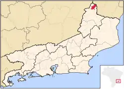 Localização de Varre-Sai no Rio de Janeiro