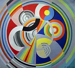 Robert Delaunay, 1938, Rythme n ° 1, Decoração para o Salon des Tuileries, óleo sobre tela, Musée d'Art Moderne de la Ville de Paris