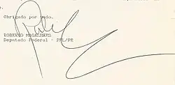 Assinatura de Roberto Magalhães (político)