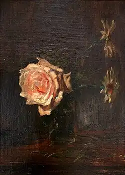 Rodolfo Amoedo Rosa e flores em copo de água, Rio, 1896, 34,5 x 24,5cm Gedley Braga