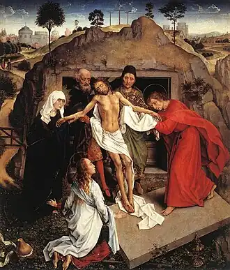 "Lamentação", de Roger van der Weyden, na Galeria Uffizi, Florença.
