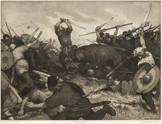 Pintura de um metamorfo na forma de um urso