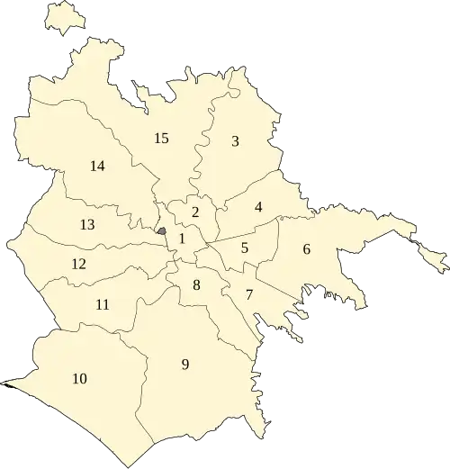 Os 15 municípios de Roma