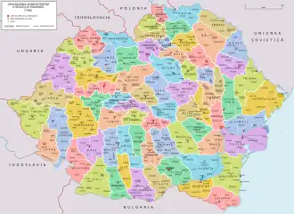 Administrative map of Romania in 1925–1938