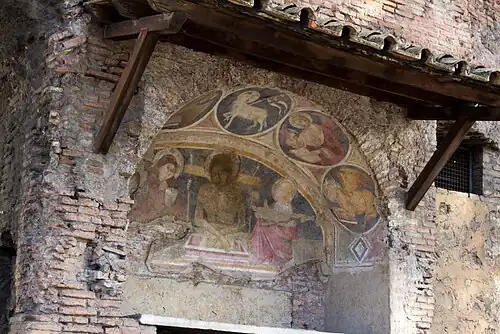 Detalhe do afresco na abside.