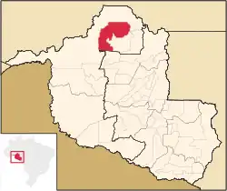 Localização Candeias do Jamari em Rondônia