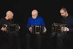 Trio de Bandoneóns - Rufo Herrera acompanhado dos músicos Francisco Cesar (à direita) e Otto-Hanriot à esquerda