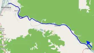 Mapa do percurso do rio Ruki