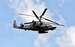 O moderno helicóptero Ka-52 da Rússia.