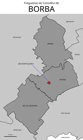 Localização no município de Borba