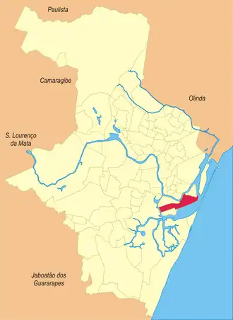 Localização do bairro de São José no Recife
