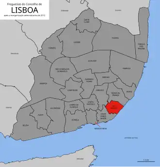 Localização no município de Lisboa