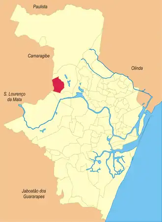 Localização do bairro Sítio dos Pintos no Recife