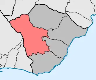 Localização no município de Santa Cruz