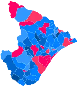 Mapa do 1º turno da eleição para o governo do Sergipe
