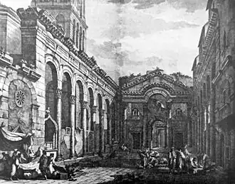 O Peristilo visto por Adam em 1764