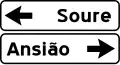 I3b - Pré-aviso reduzido de cruzamento: deve conter os destinos de saída correspondentes