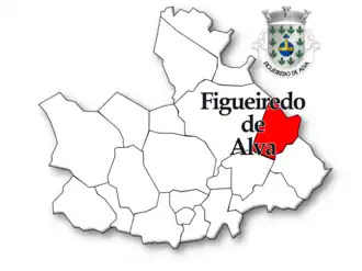 Localização no município de São Pedro do Sul