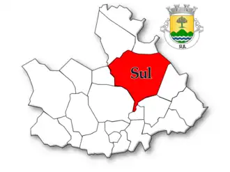 Localização no município de São Pedro do Sul