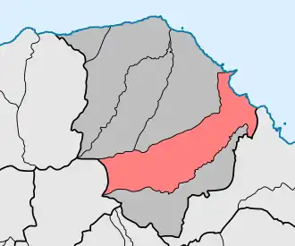 Localização no município de Santana