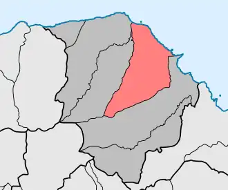 Localização no município de Santana