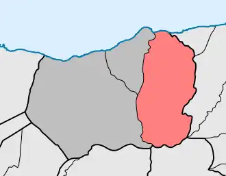 Localização no município de São Vicente