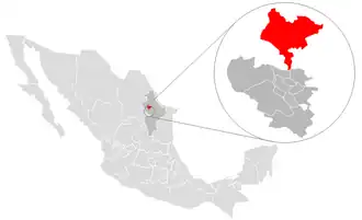 Localização de Salinas Victoria (em vermelho) no estado de Nuevo León, México