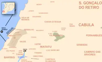 Mapa com os arredores de Saramandaia.