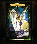A stained glass window in the Columbarium