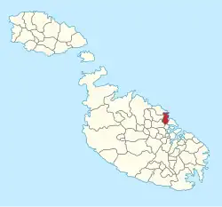 Localização de St. Julian's em Malta
