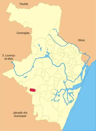 Localização do bairro Sancho no Recife