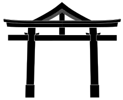 Sannō torii: um myōjin torii com um frontão acima do kasagi.