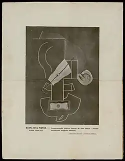 Compenetração estática interior de uma cabeça = complementarismo congénito absoluto (SENSIBILIDADE LITHOGRAPHICA), 1913, colagem. Publicado no nº2 da revista Orpheu, 1915
