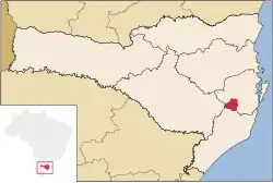 Localização de Anitápolis em Santa Catarina