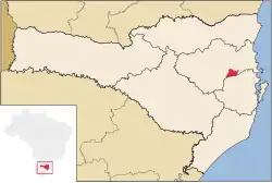 Localização de Botuverá em Santa Catarina