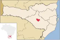 Localização de Correia Pinto em Santa Catarina