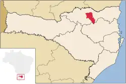 Localização de Itaiópolis em Santa Catarina
