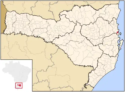 Localização de Itapema em Santa Catarina