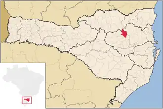 Localização de José Boiteux em Santa Catarina
