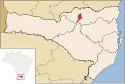 Localização de Major Vieira em Santa Catarina