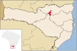 Localização de Monte Castelo em Santa Catarina