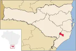 Localização de Orleans em Santa Catarina