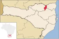 Localização de Rio Negrinho em Santa Catarina
