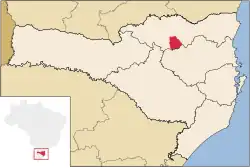 Localização de Santa Terezinha em Santa Catarina
