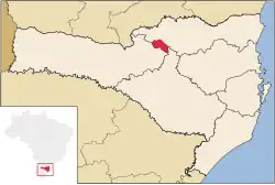 Localização de Timbó Grande em Santa Catarina