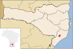 Localização de Urussanga em Santa Catarina