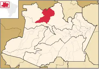 Localização de Santa Isabel do Rio Negro no Amazonas