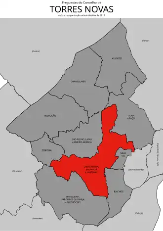 Localização no município de Torres Novas